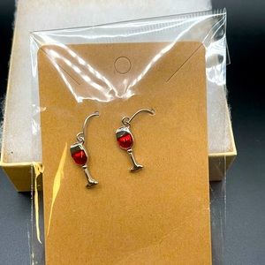 NWOT - Wine Glass Earrings